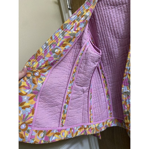 NEW Sigrid Olsen Silk Multicolored Jacket Quilted Floral Pattern Sz Petite M NWT - Picture 14 of 15
